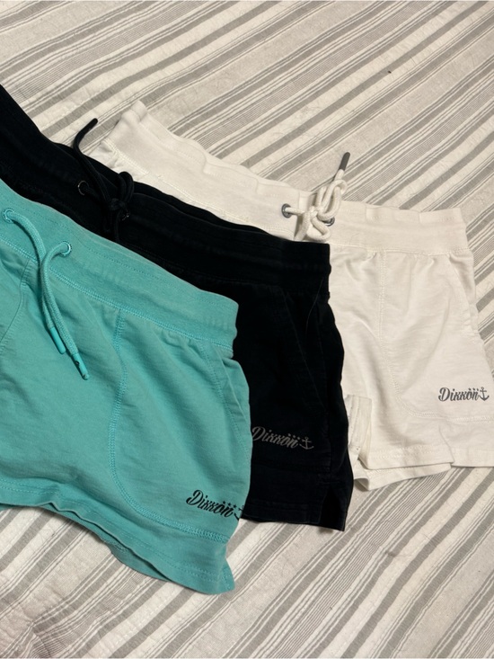 DIXXON Pants - DIXXON Womens lounge Turquoise, Black & White Drawstring Shorts Trio